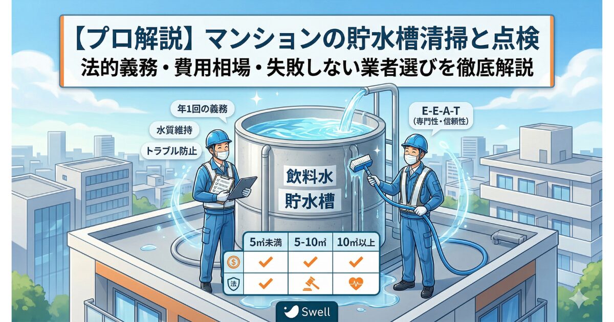 マンションの貯水槽清掃と点検